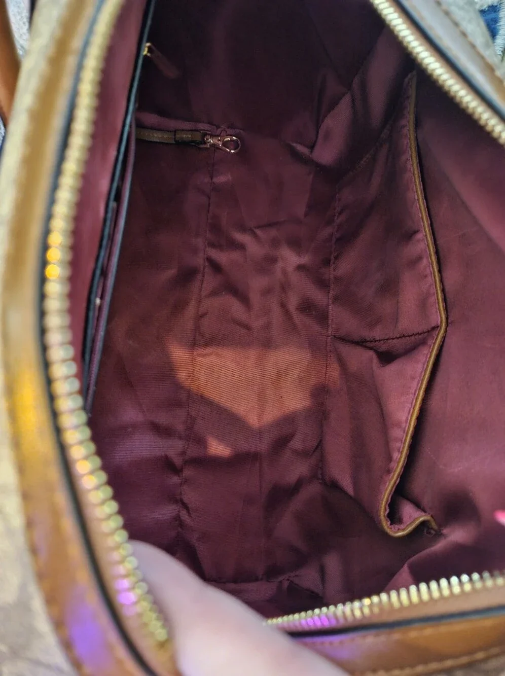 Non-branded Brown And Tan Domed Handbag